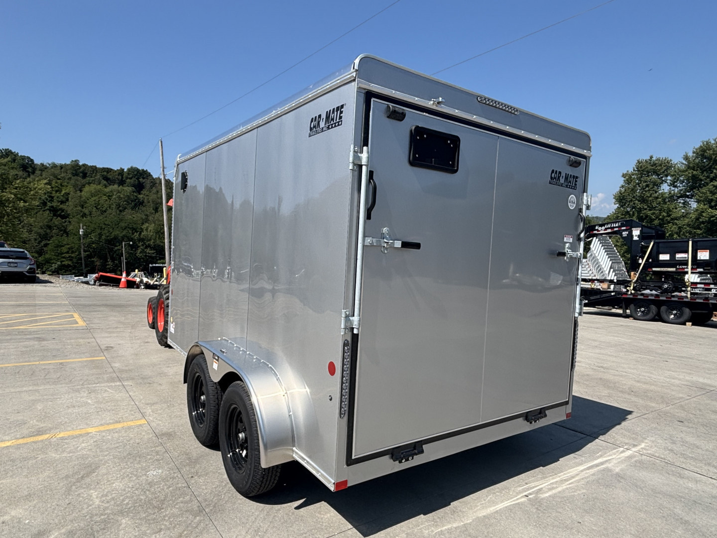 New 2025 Car Mate Trailers 7x12 Custom Cargo HD Enclosed Trailer - Silver Frost w/ Ramp - 6" Additional Height - 7000# GVWR