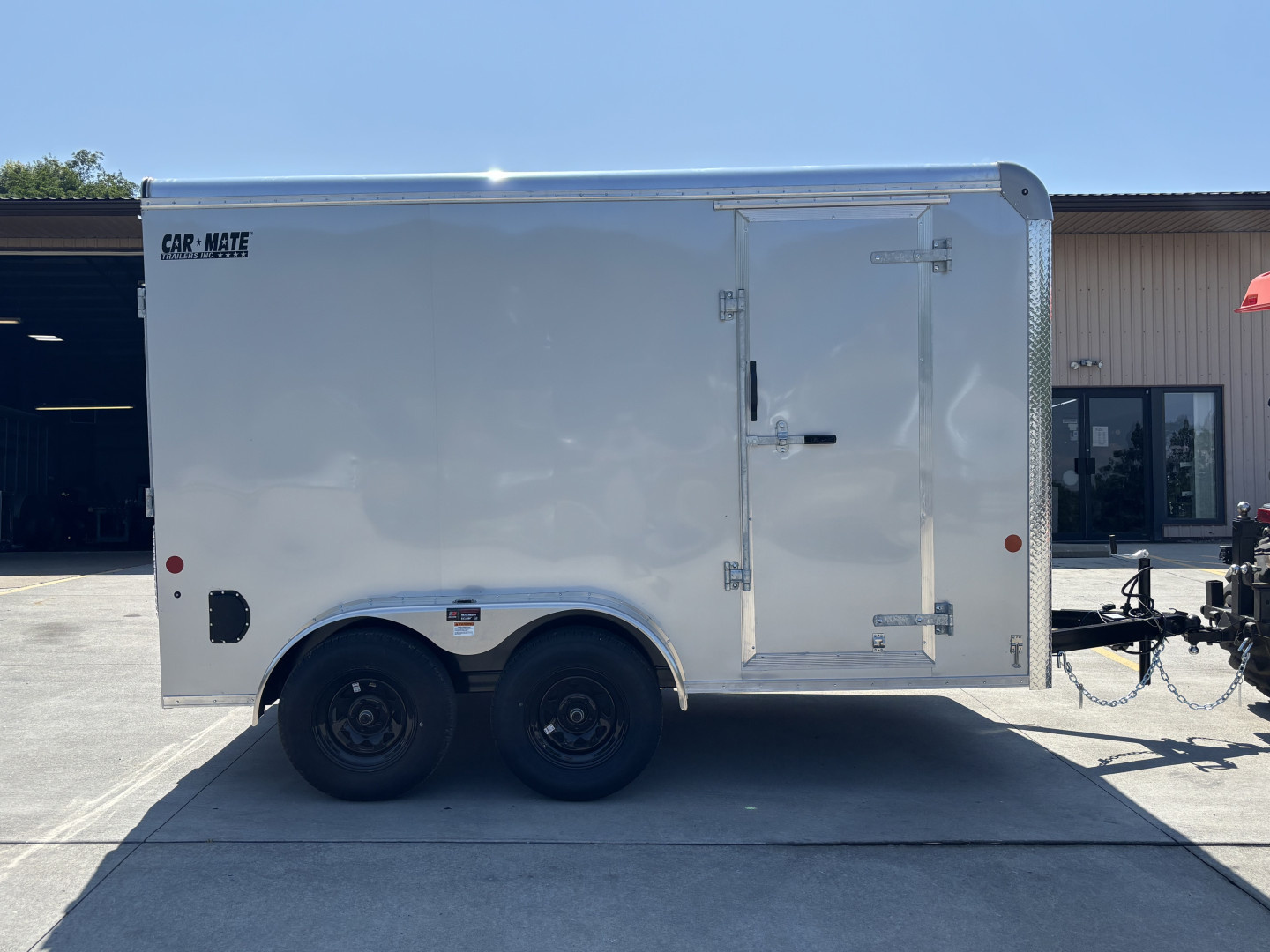 New 2025 Car Mate Trailers 7x12 Custom Cargo HD Enclosed Trailer - Silver Frost w/ Ramp - 6" Additional Height - 7000# GVWR