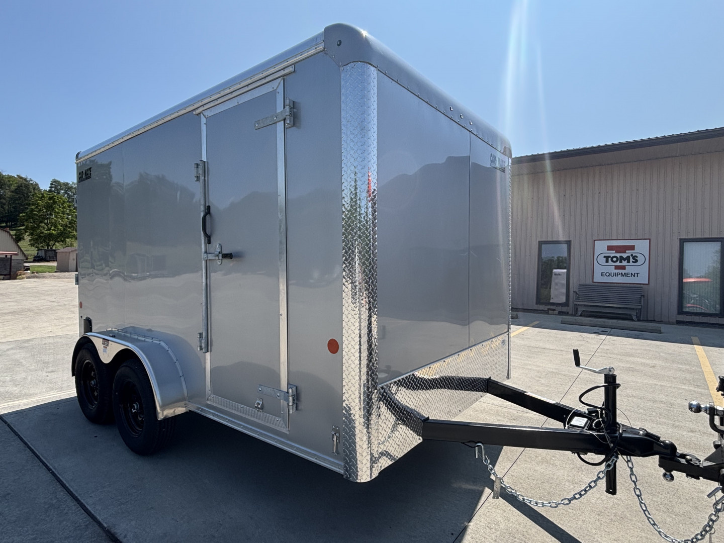 New 2025 Car Mate Trailers 7x12 Custom Cargo HD Enclosed Trailer - Silver Frost w/ Ramp - 6" Additional Height - 7000# GVWR