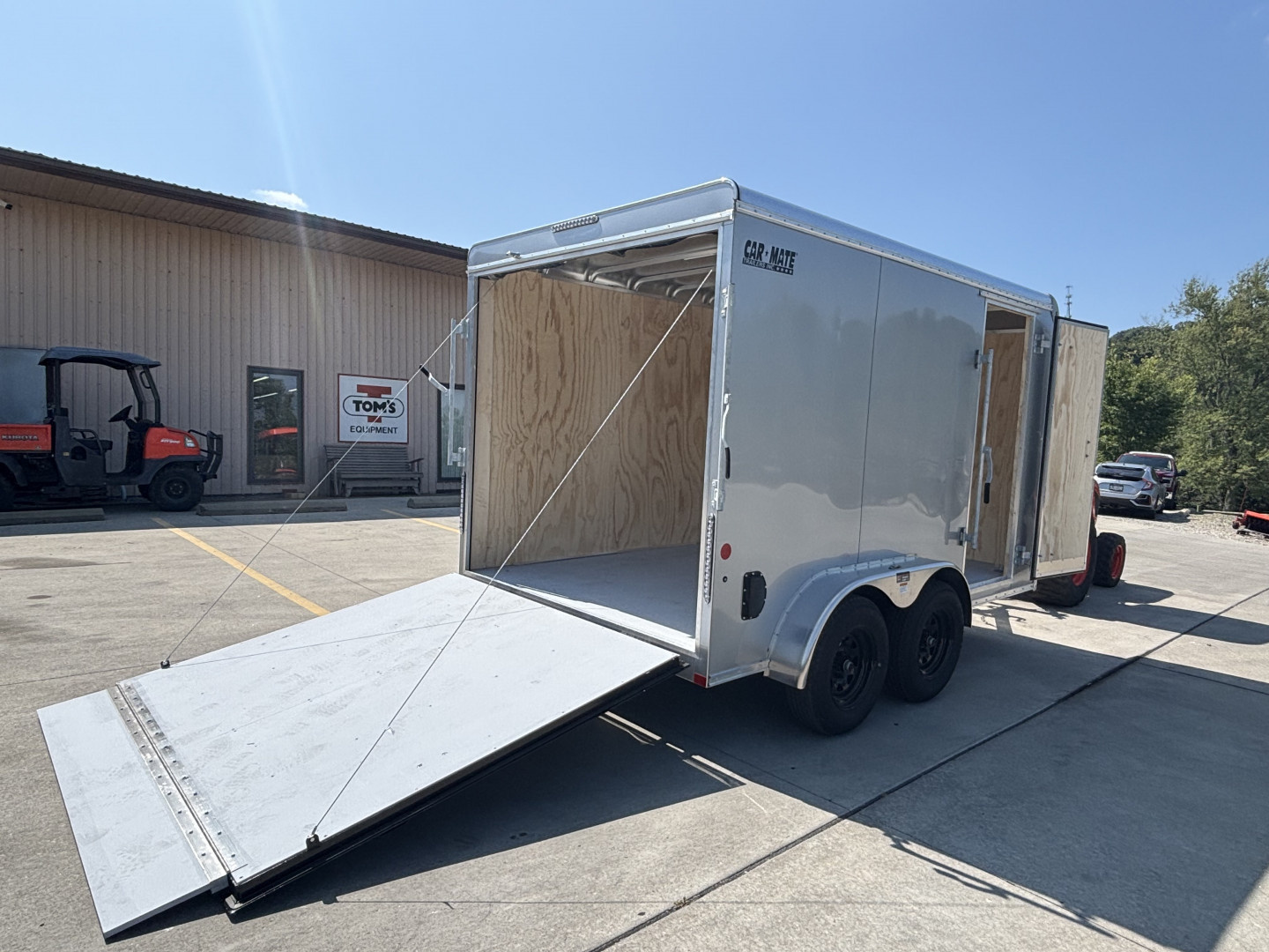 New 2025 Car Mate Trailers 7x12 Custom Cargo HD Enclosed Trailer - Silver Frost w/ Ramp - 6" Additional Height - 7000# GVWR
