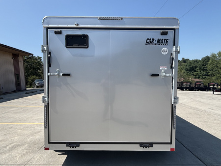 New 2025 Car Mate Trailers 7x12 Custom Cargo HD Enclosed Trailer - Silver Frost w/ Ramp - 6" Additional Height - 7000# GVWR