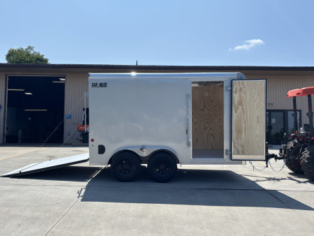 New 2025 Car Mate Trailers 7x12 Custom Cargo HD Enclosed Trailer - Silver Frost w/ Ramp - 6" Additional Height - 7000# GVWR