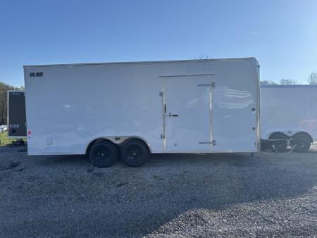 New 2026 Car Mate Trailers 8 1/2 X 20 Custom Car Enclosed Trailer - Crystal White W/ Ramp Door (6  Extra Height) - 9990# GVWR
