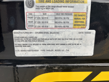 New 2026 Griffin Trailers GT 7X14 Dump Trailer w/ 36" Sides - 14000# GVWR