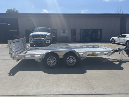 New 2027 Aluma Trailers 7814TA-BT Aluminum Utility Trailer W/ Bi Fold Ramp - 7000# GVWR