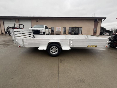 New 2026 Aluma Trailers 8115BT-SR Aluminum Utility Trailer W/ Side Load Ramps, Rear Side Kit &  Bi Fold Rear Ramp - 2990# GVWR