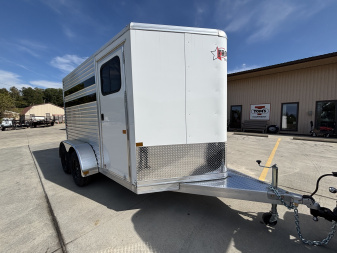 New 2026 Frontier Trailers Colt 2 Horse Slant 6'8 x12' - White - 7000# GVWR