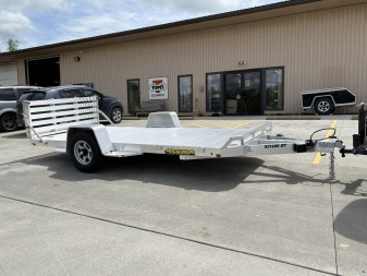New 2026 Aluma Trailers 8214H BT Aluminum Utility Trailer W/ Bi Fold Ramp - Electric Brakes - 5200# GVWR