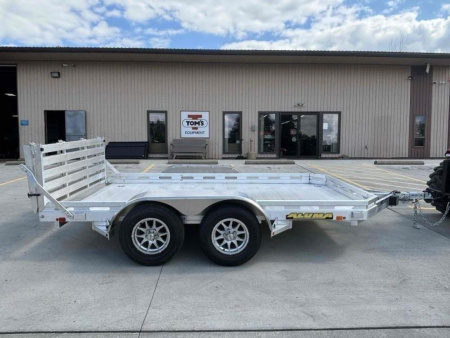 New 2026 Aluma Trailers 7812H-BT Aluminum Utility W/ Bi-Fold Ramp - 7000# GVWR