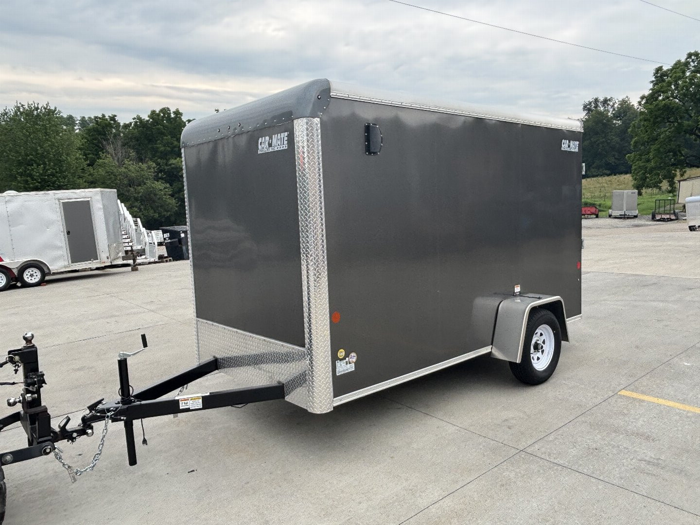 New 2025 Car Mate Trailers 6X12 Custom Cargo Enclosed Trailer - Charcoal Gray W/ Ramp Door - 2990# GVWR