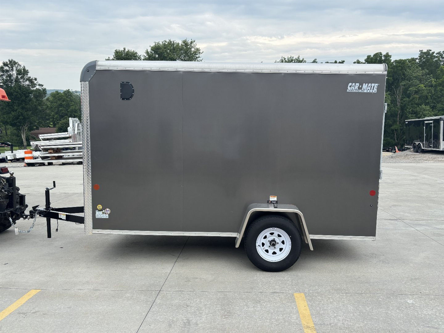 New 2025 Car Mate Trailers 6X12 Custom Cargo Enclosed Trailer - Charcoal Gray W/ Ramp Door - 2990# GVWR