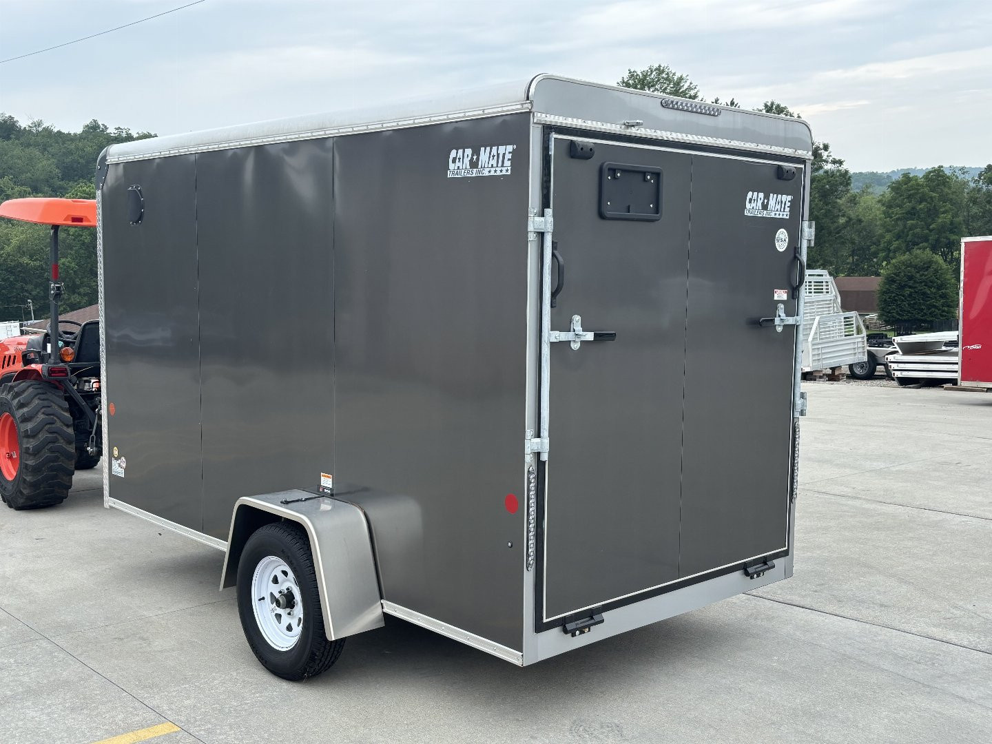 New 2025 Car Mate Trailers 6X12 Custom Cargo Enclosed Trailer - Charcoal Gray W/ Ramp Door - 2990# GVWR