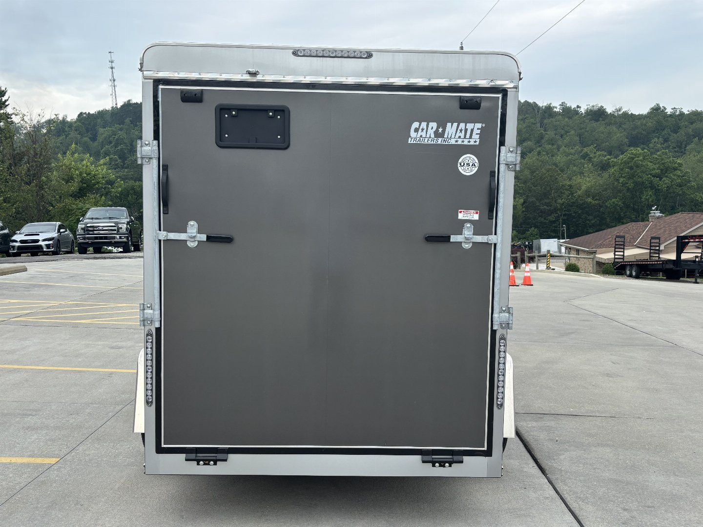 New 2025 Car Mate Trailers 6X12 Custom Cargo Enclosed Trailer - Charcoal Gray W/ Ramp Door - 2990# GVWR