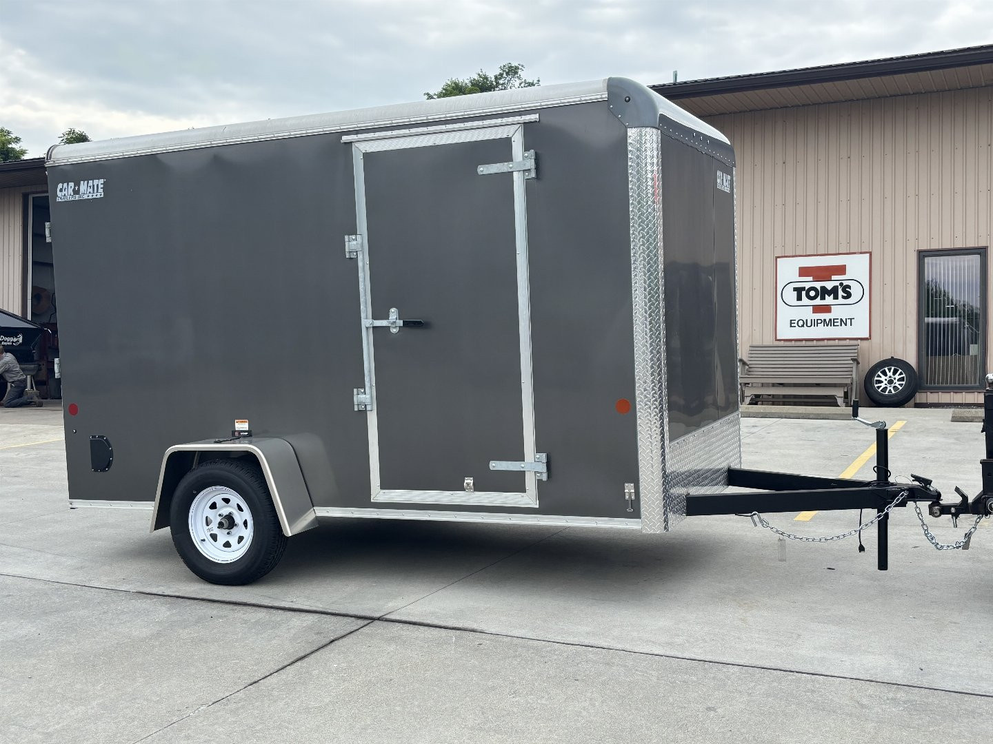 New 2025 Car Mate Trailers 6X12 Custom Cargo Enclosed Trailer - Charcoal Gray W/ Ramp Door - 2990# GVWR
