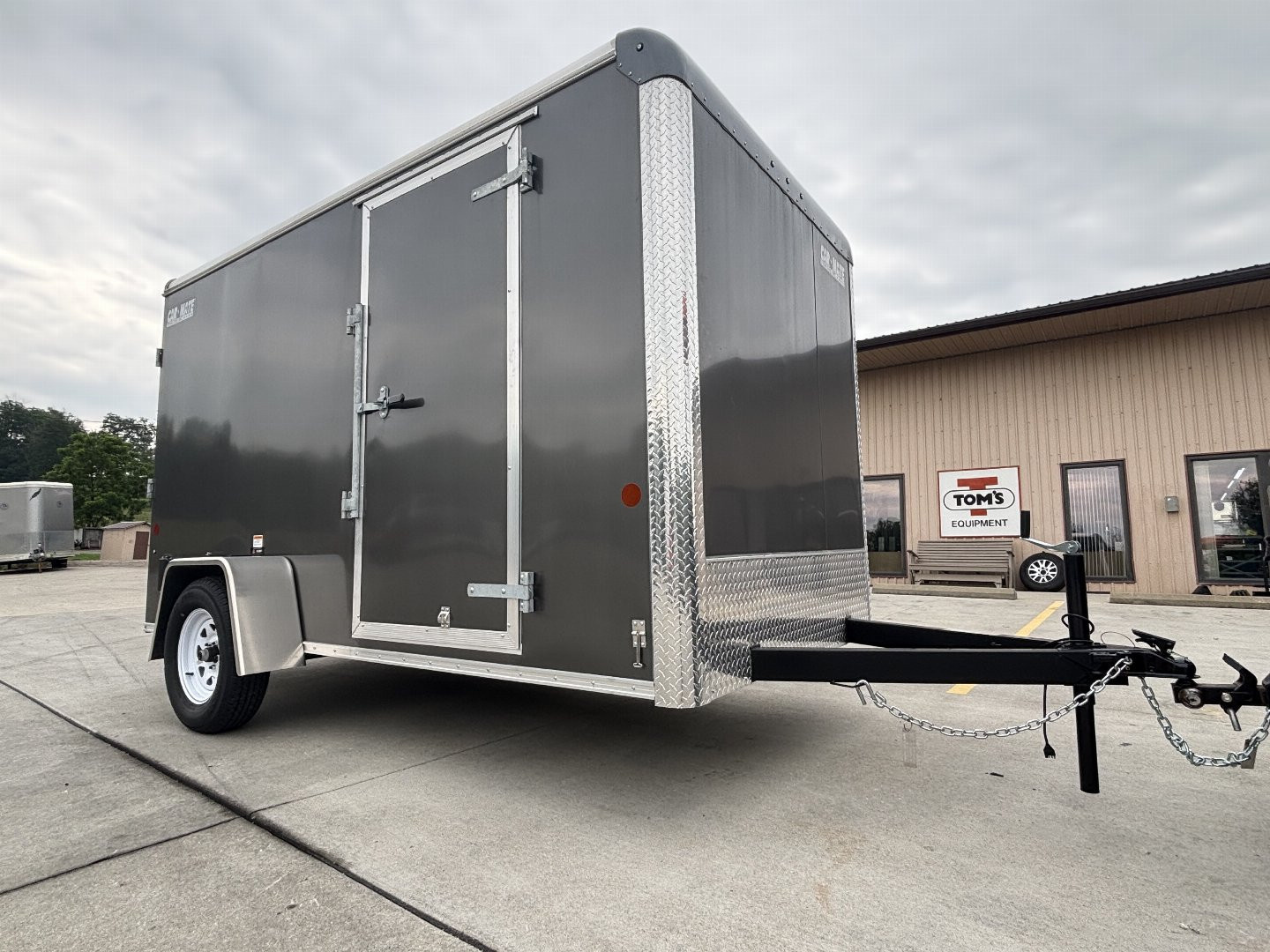 New 2025 Car Mate Trailers 6X12 Custom Cargo Enclosed Trailer - Charcoal Gray W/ Ramp Door - 2990# GVWR