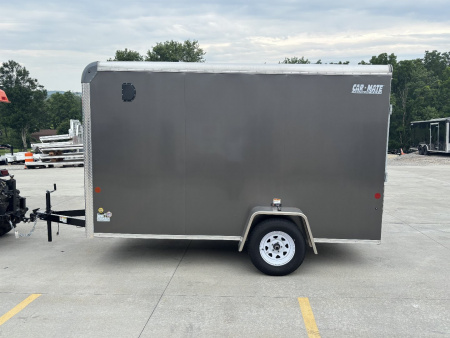 New 2025 Car Mate Trailers 6X12 Custom Cargo Enclosed Trailer - Charcoal Gray W/ Ramp Door - 2990# GVWR