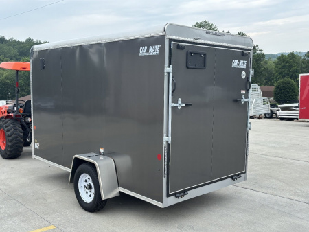 New 2025 Car Mate Trailers 6X12 Custom Cargo Enclosed Trailer - Charcoal Gray W/ Ramp Door - 2990# GVWR