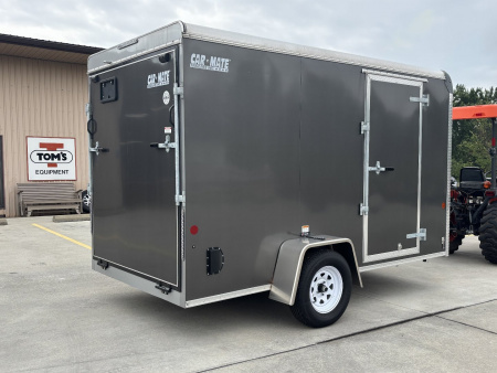 New 2025 Car Mate Trailers 6X12 Custom Cargo Enclosed Trailer - Charcoal Gray W/ Ramp Door - 2990# GVWR