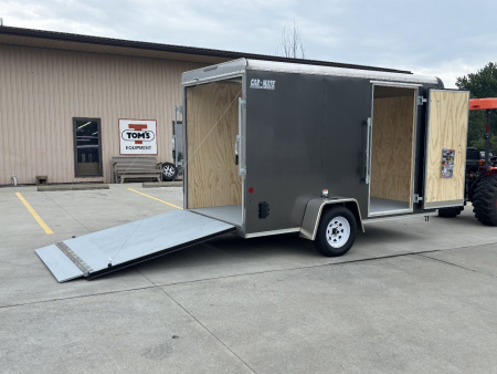 New 2025 Car Mate Trailers 6X12 Custom Cargo Enclosed Trailer - Charcoal Gray W/ Ramp Door - 2990# GVWR