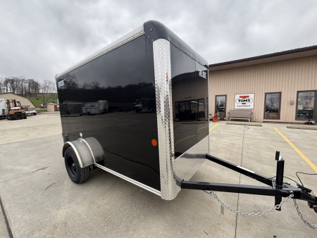 New 2026 Car Mate Trailers 5X10 Sportster Enclosed Trailer - Black - 6  extra height W/ Ramp Door - 2990# GVWR