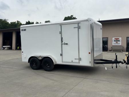 New 2026 Car Mate Trailers 7X14 Custom Cargo HD Enclosed Trailer - Crystal White W/ Ramp - 7000# GVWR