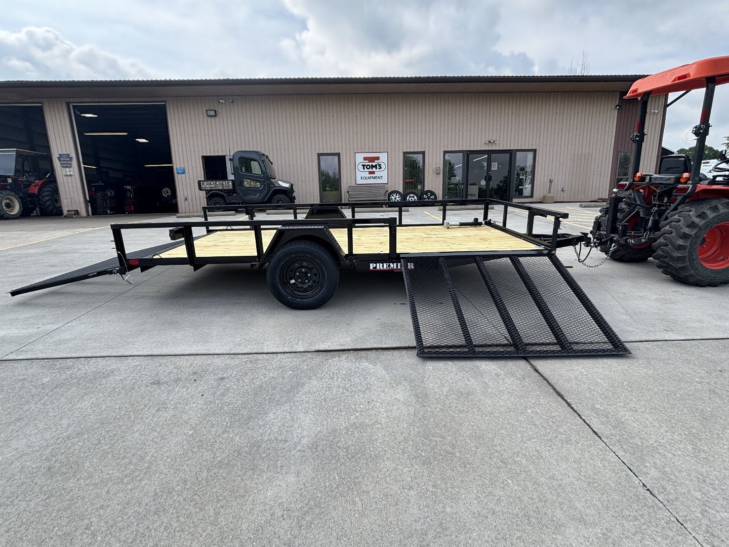 New 2026 Premier Trailers 76"X14' Utility Trailer W/ Side Load Ramp - 2995# GVWR