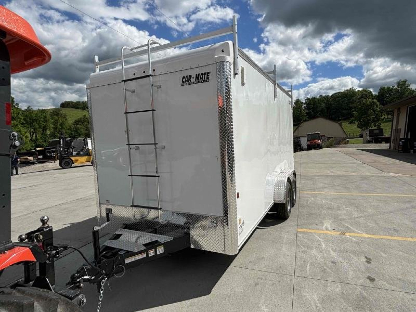 New 2024 Car Mate Trailers 7X14 Custom Cargo HD Enclosed Trailer - Contractor Package - Crystal White W/ Barn Doors - 7000# GVWR