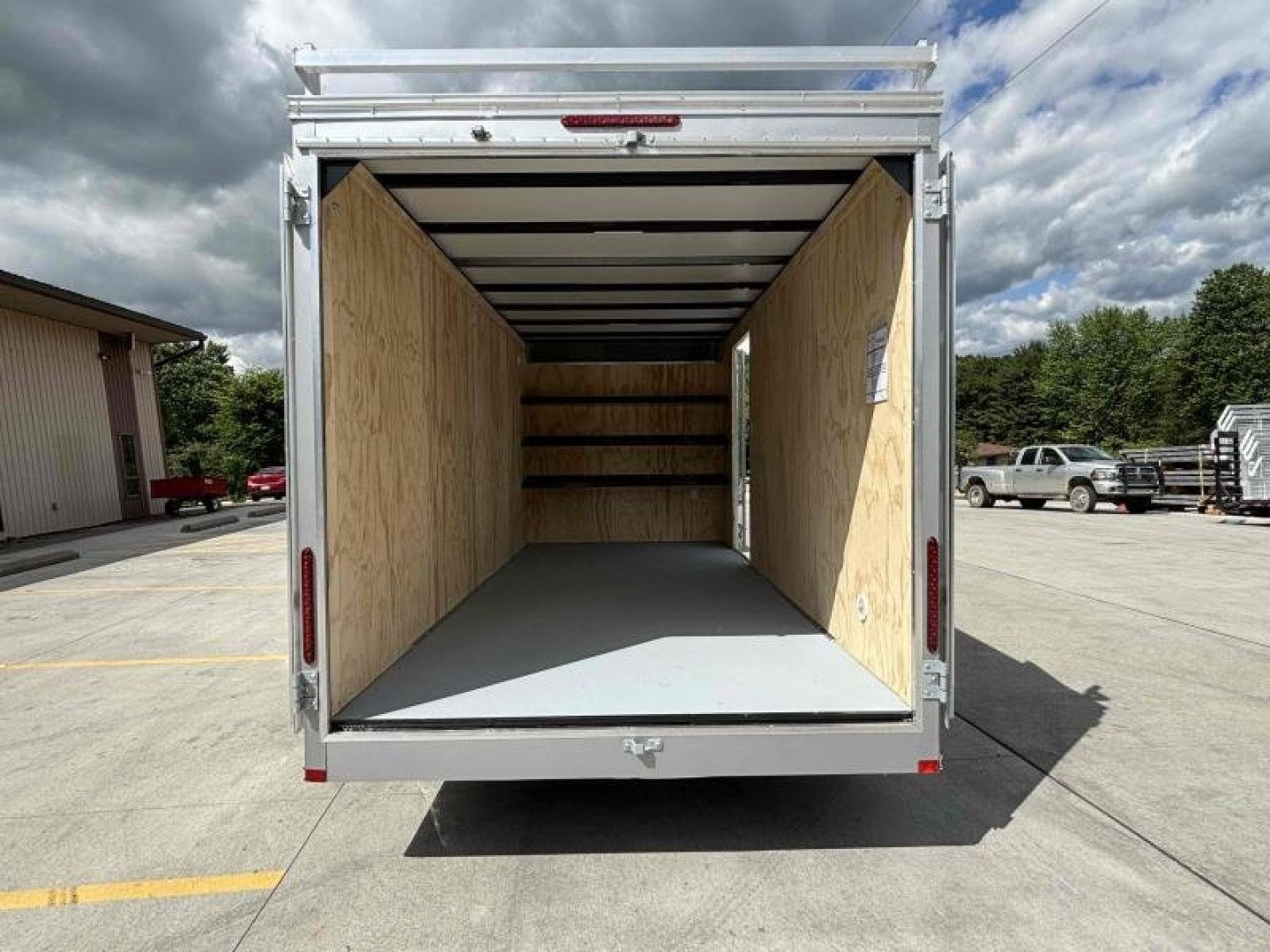 New 2024 Car Mate Trailers 7X14 Custom Cargo HD Enclosed Trailer - Contractor Package - Crystal White W/ Barn Doors - 7000# GVWR