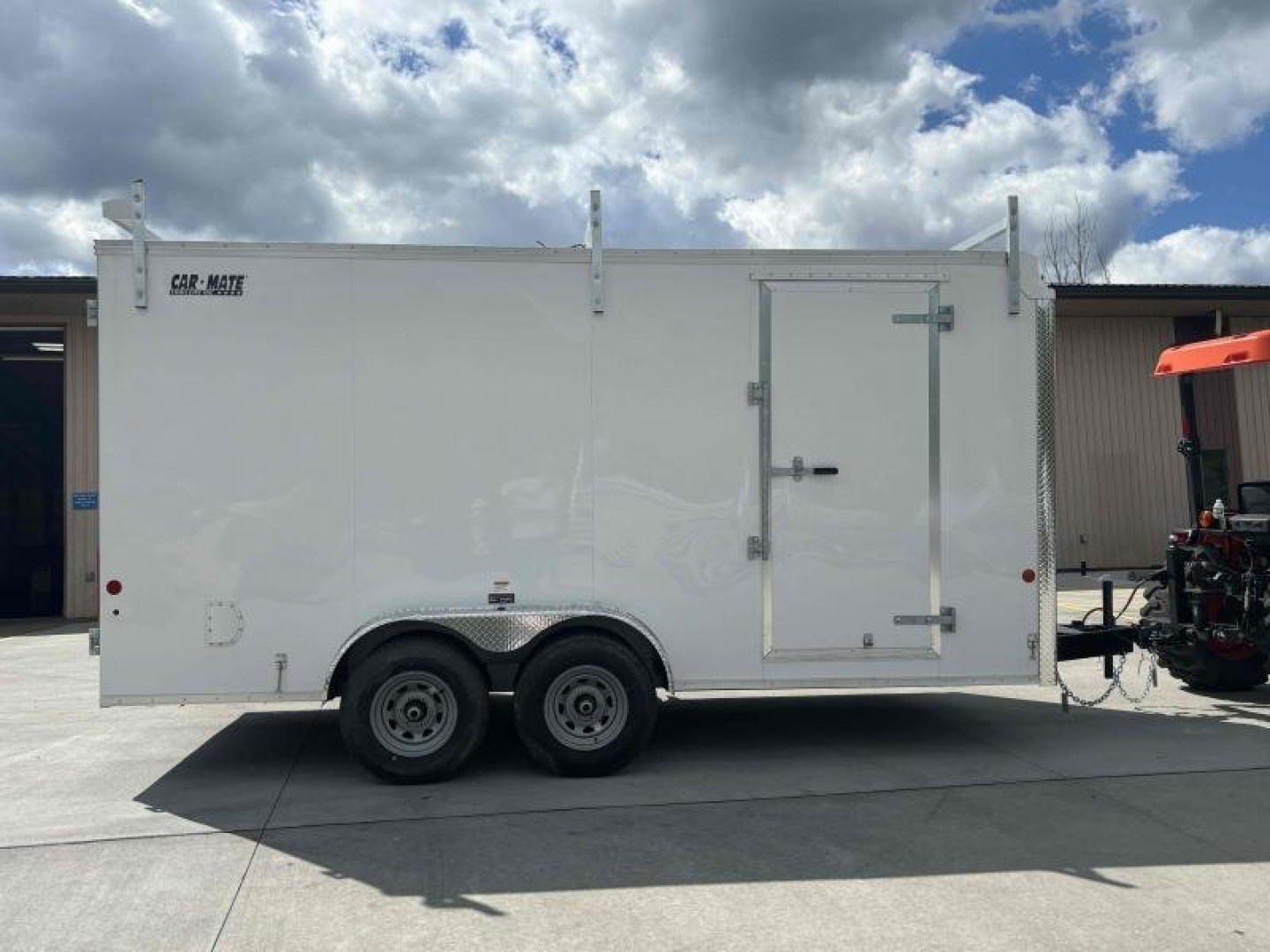 New 2024 Car Mate Trailers 7X14 Custom Cargo HD Enclosed Trailer - Contractor Package - Crystal White W/ Barn Doors - 7000# GVWR