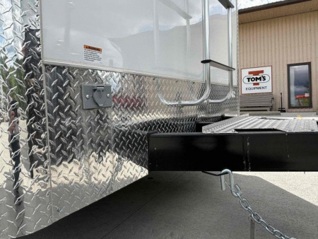 New 2024 Car Mate Trailers 7X14 Custom Cargo HD Enclosed Trailer - Contractor Package - Crystal White W/ Barn Doors - 7000# GVWR