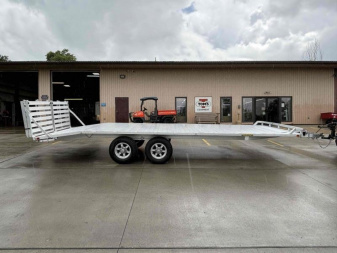 New 2026 Aluma Trailers 1022 H-BT Aluminum Deckover Trailer w/ Split Bi-Fold Ramps - 9990# GVWR