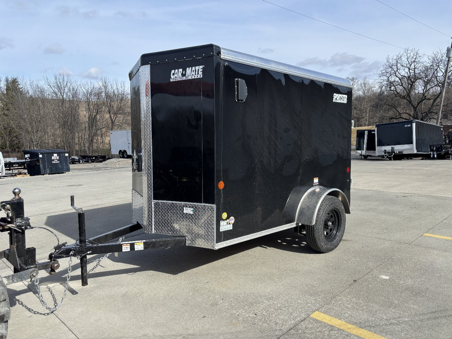 New 2025 Car Mate Trailers 5X8 ECV Enclosed Trailer W/ Ramp Door - 2990# GVWR- Black -