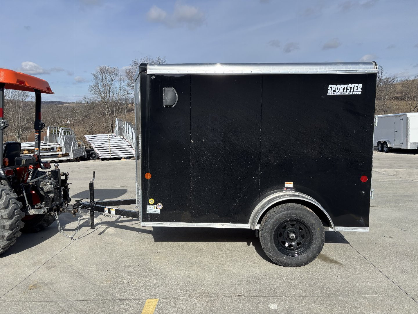 New 2025 Car Mate Trailers 5X8 ECV Enclosed Trailer W/ Ramp Door - 2990# GVWR- Black -