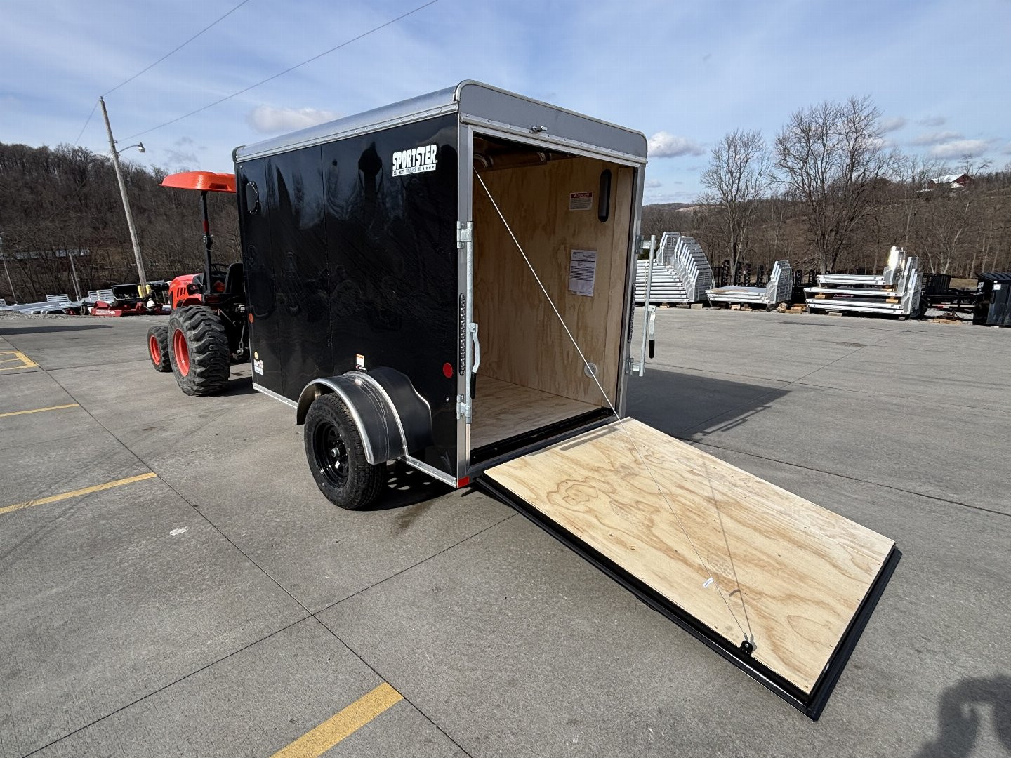 New 2025 Car Mate Trailers 5X8 ECV Enclosed Trailer W/ Ramp Door - 2990# GVWR- Black -