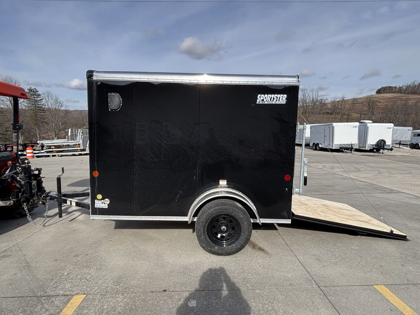New 2025 Car Mate Trailers 5X8 ECV Enclosed Trailer W/ Ramp Door - 2990# GVWR- Black -