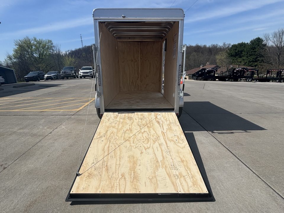 New 2026 Car Mate Trailers 5X8 V-Sport Enclosed Trailer - Crystal White W/ Ramp Door - 2990# GVWR