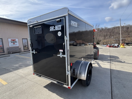 New 2025 Car Mate Trailers 5X8 ECV Enclosed Trailer W/ Ramp Door - 2990# GVWR- Black -