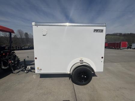 New 2026 Car Mate Trailers 5X8 V-Sport Enclosed Trailer - Crystal White W/ Ramp Door - 2990# GVWR
