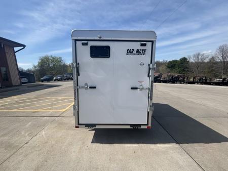 New 2026 Car Mate Trailers 5X8 V-Sport Enclosed Trailer - Crystal White W/ Ramp Door - 2990# GVWR