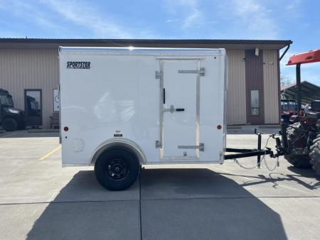 New 2026 Car Mate Trailers 5X8 V-Sport Enclosed Trailer - Crystal White W/ Ramp Door - 2990# GVWR