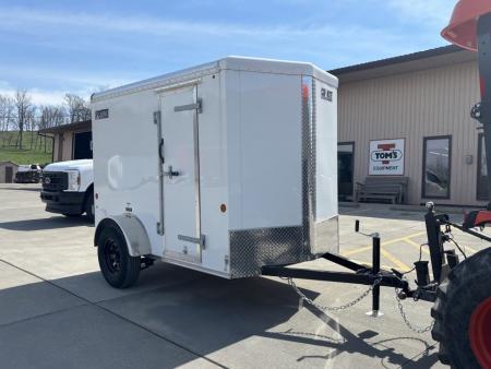 New 2026 Car Mate Trailers 5X8 V-Sport Enclosed Trailer - Crystal White W/ Ramp Door - 2990# GVWR