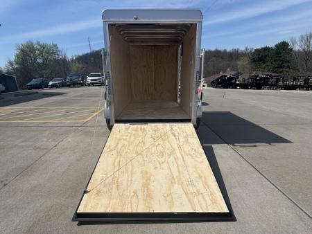 New 2026 Car Mate Trailers 5X8 V-Sport Enclosed Trailer - Crystal White W/ Ramp Door - 2990# GVWR