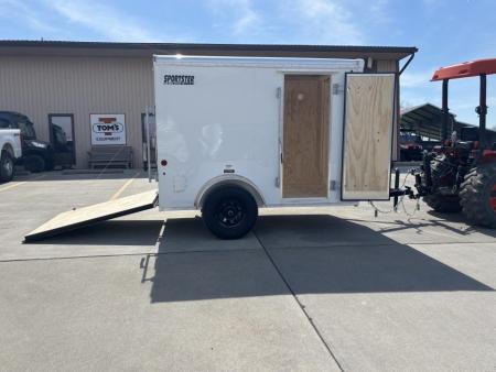 New 2026 Car Mate Trailers 5X8 V-Sport Enclosed Trailer - Crystal White W/ Ramp Door - 2990# GVWR