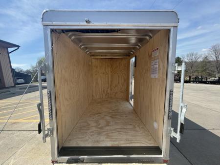 New 2026 Car Mate Trailers 5X8 V-Sport Enclosed Trailer - Crystal White W/ Ramp Door - 2990# GVWR