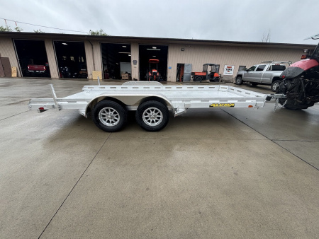 New 2026 Aluma Trailers 7816 R Aluminum Tandem Axle Utility Trailer W/ Slide Out Ramps - 7000# GVWR