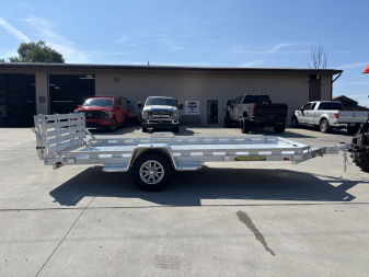 New 2026 Aluma Trailers 7814S-BT Aluminum Utility Trailer W/ Bi Fold Ramp - 2990# GVWR