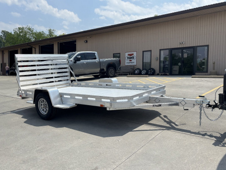 New 2026 Aluma Trailers 7712 H Aluminum Utility Trailer W/ Ramp - 2990# GVWR
