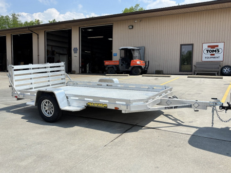 New 2026 Aluma Trailers 7712 H-S-BT Aluminum Utility Trailer W/ Bi Fold Ramp - 2990# GVWR