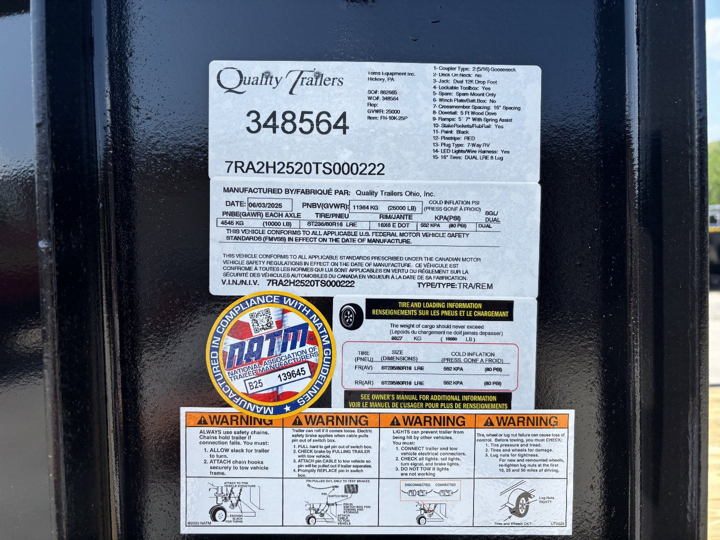 New 2026 Quality Trailers 25' Gooseneck (20' + 5' Dovetail) Pro Series Deckover Trailer - Tandem Dually - 25000# GVWR