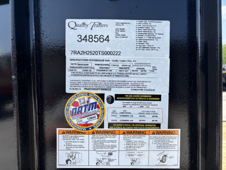 New 2026 Quality Trailers 25' Gooseneck (20' + 5' Dovetail) Pro Series Deckover Trailer - Tandem Dually - 25000# GVWR